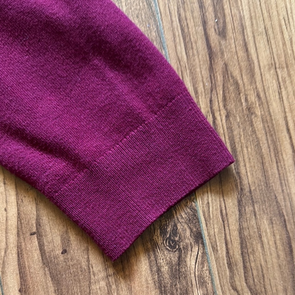 White House Black Market Burgundy Knit Cardigan Sweater - Picture 5 of 7